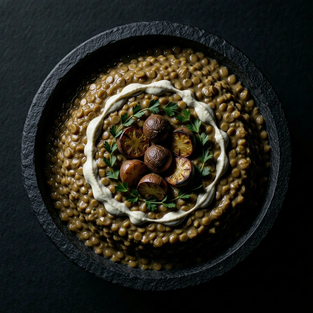 Linsengericht mit Wurzelgemüse